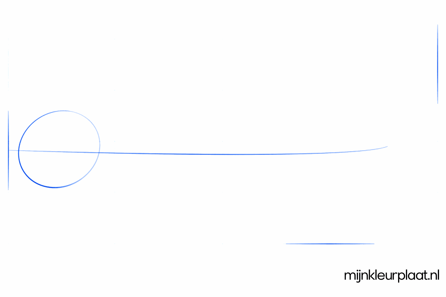 Step 1: Draw a horizontal oval for the head of the angelfish.