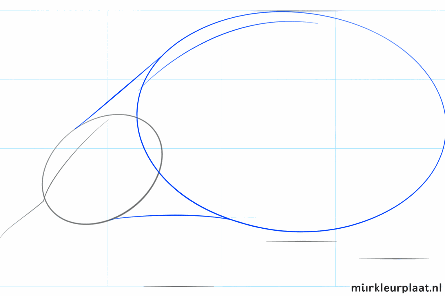 Dessiner un grand ovale derrière la tête pour le corps de l'échidné.
