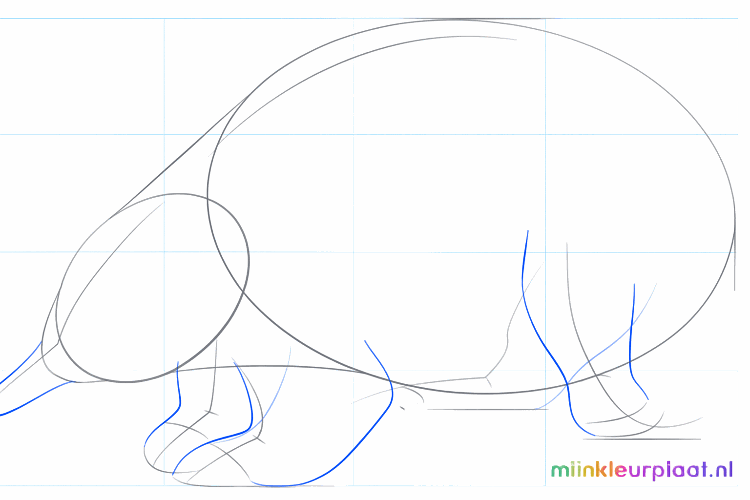 Façonner le museau et les pattes de l'échidné avec des lignes plus épaisses.