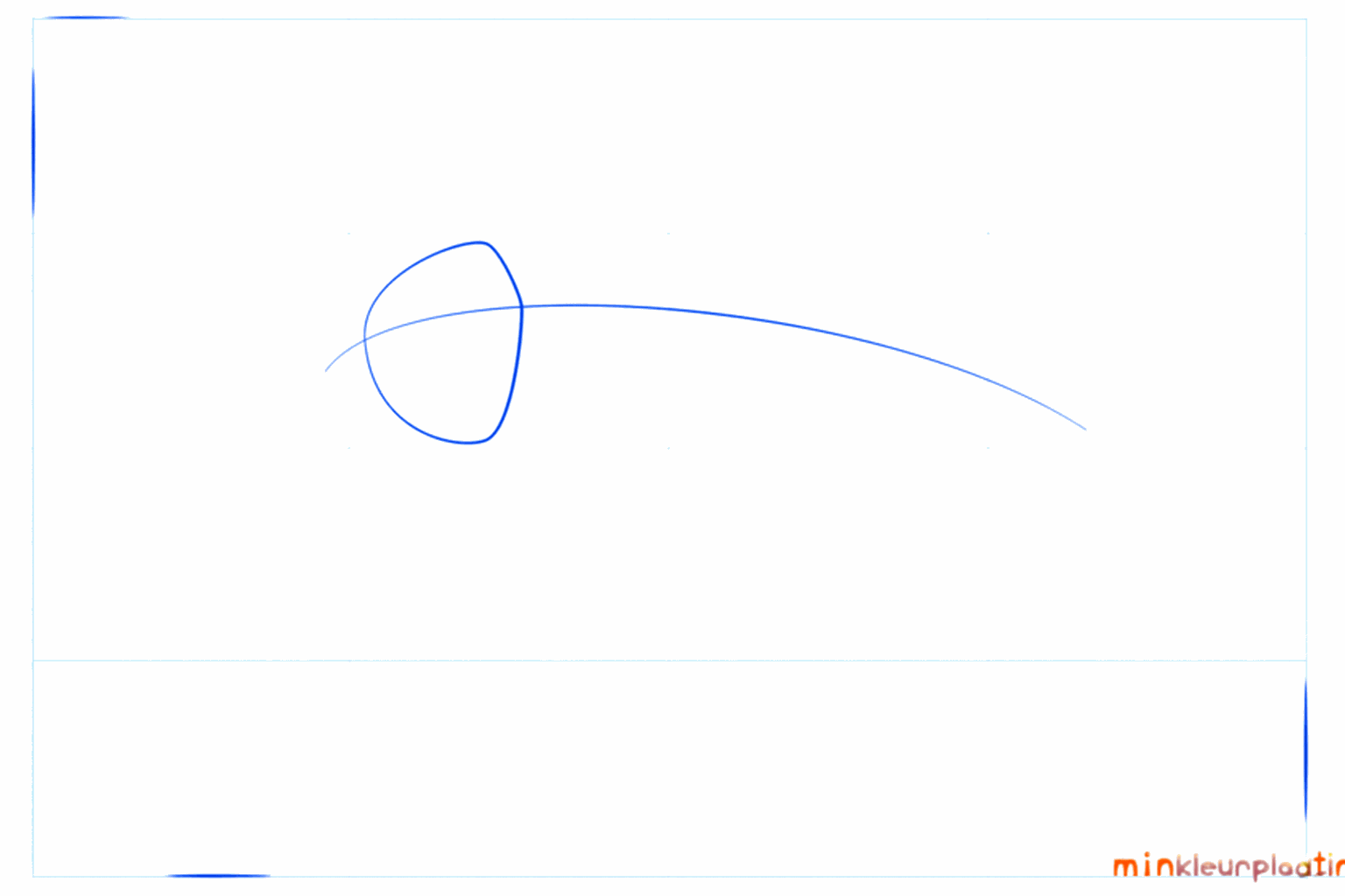 Forme de base d'un cafard avec un ovale et une ligne médiane.