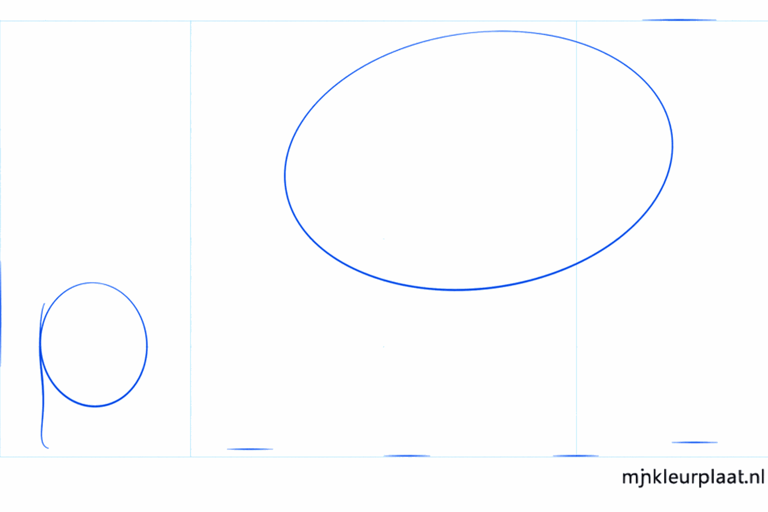 Deux ovales formant la base du corps et de la tête de la vache.