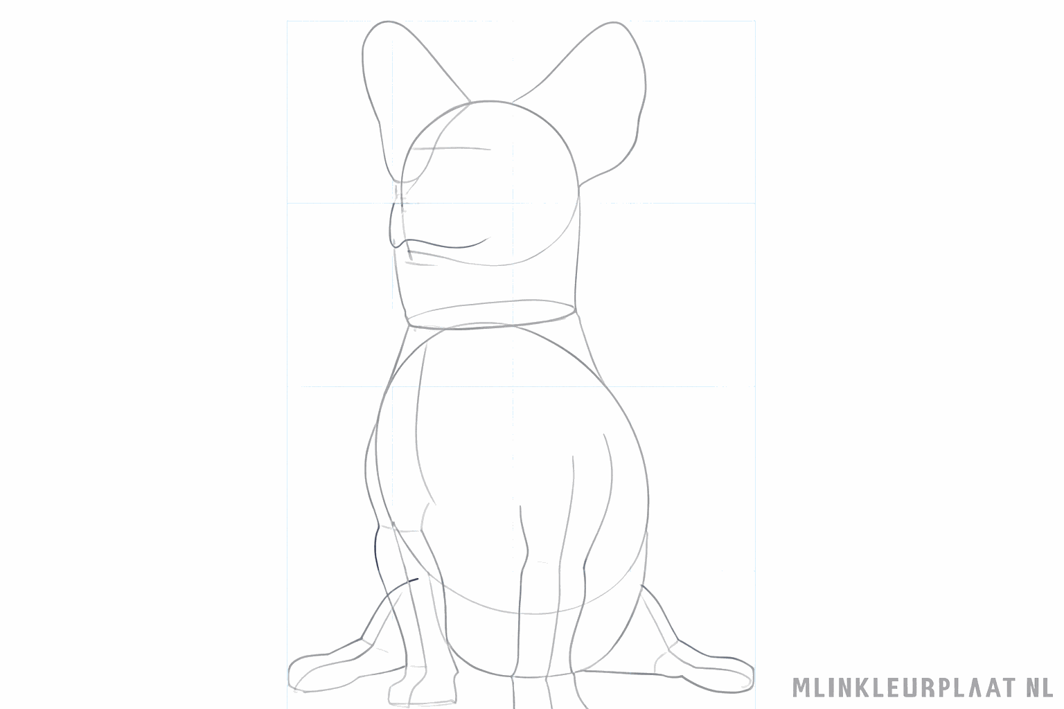 Grandes oreilles triangulaires et museau rond dessinés sur la tête du Corgi.