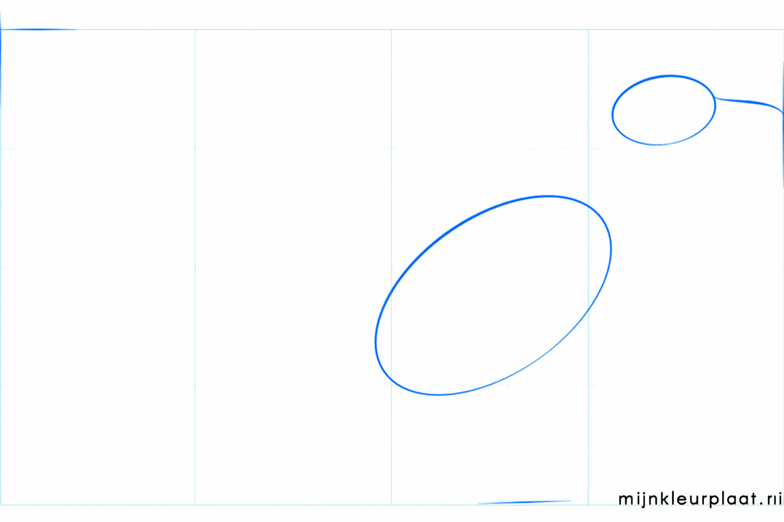 Two ovals forming the base for the bird's head and body.