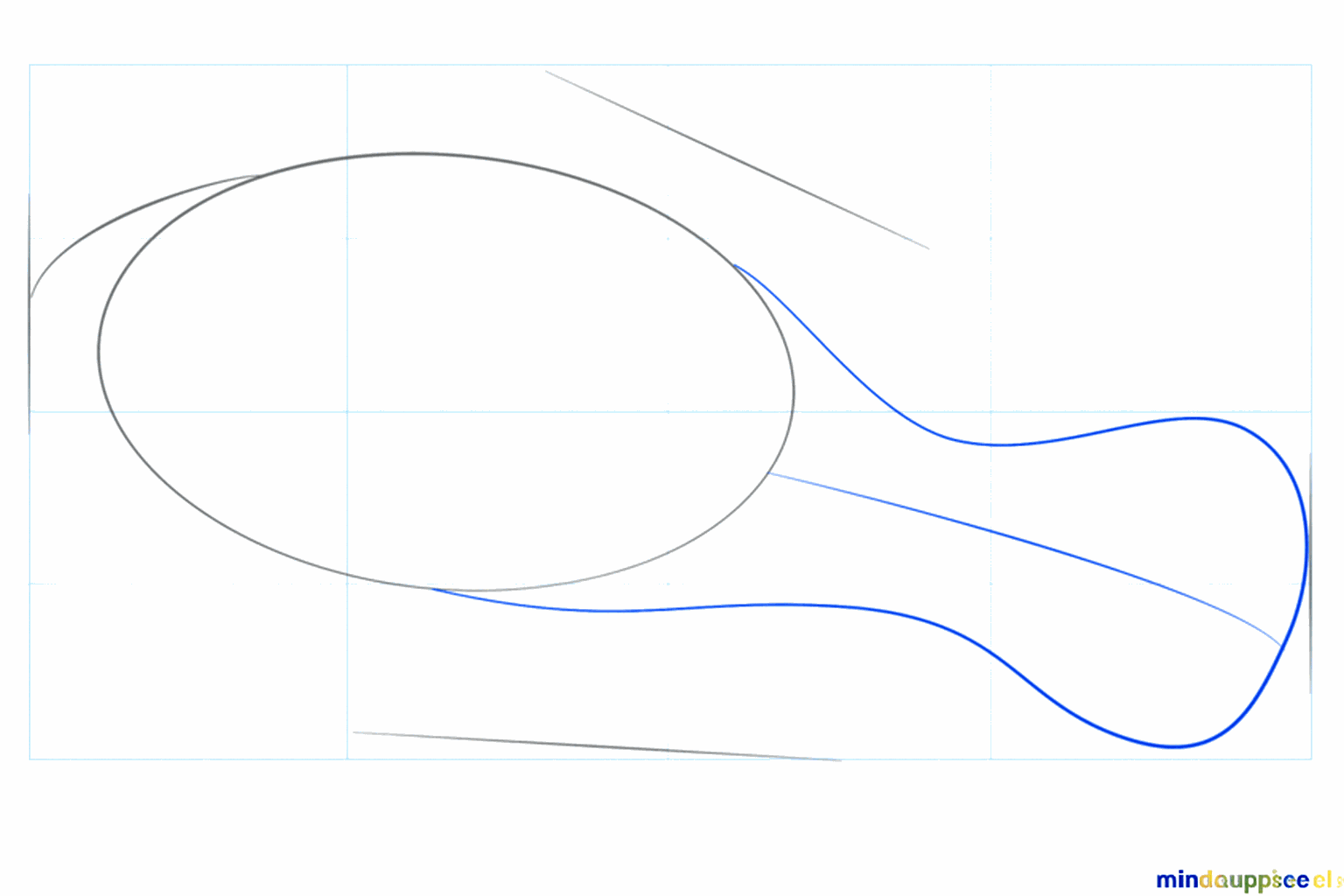 Two small guide lines at the back of the fish for the tail.