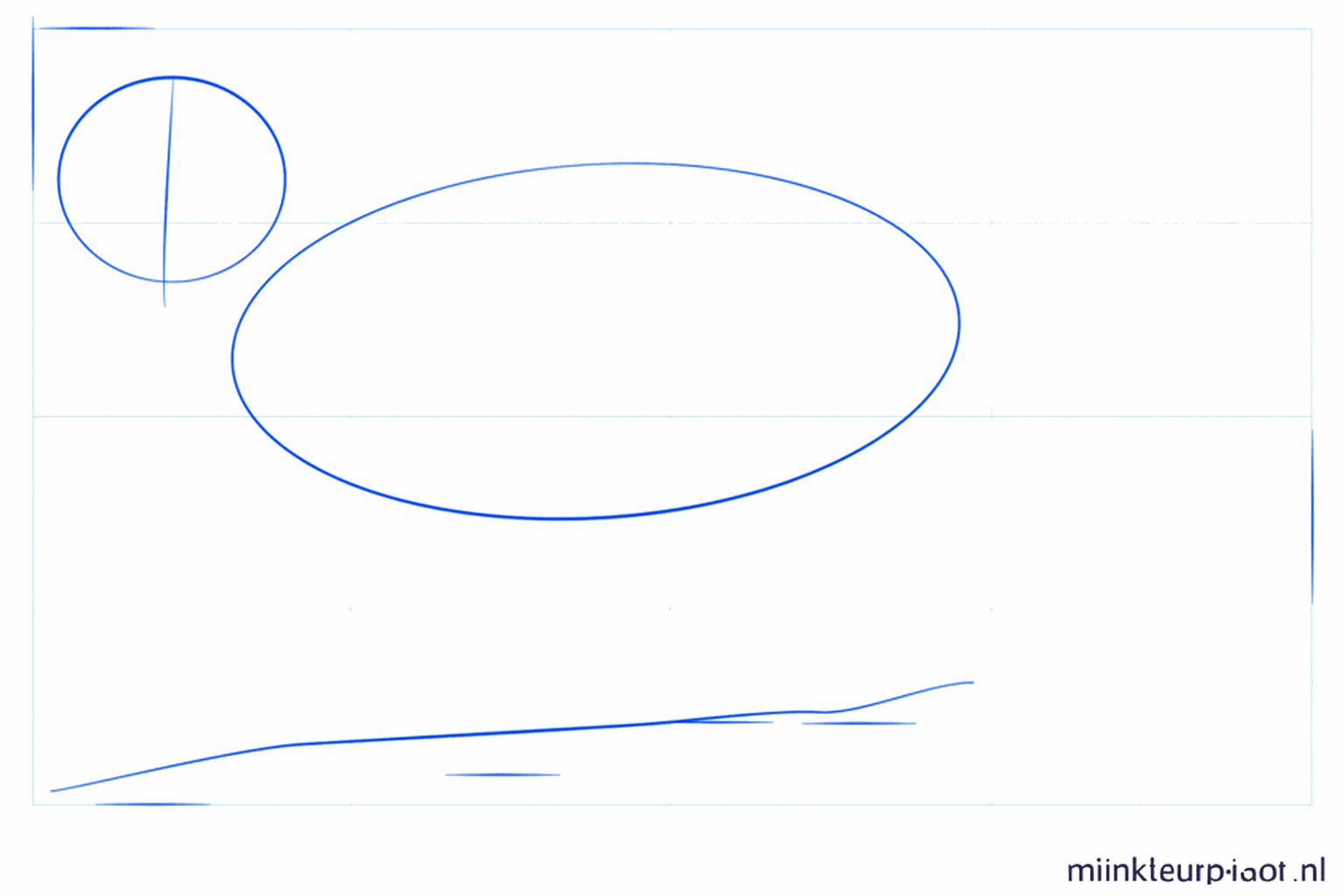 Formes de base d'un bébé puma avec un cercle pour la tête et un ovale pour le corps.