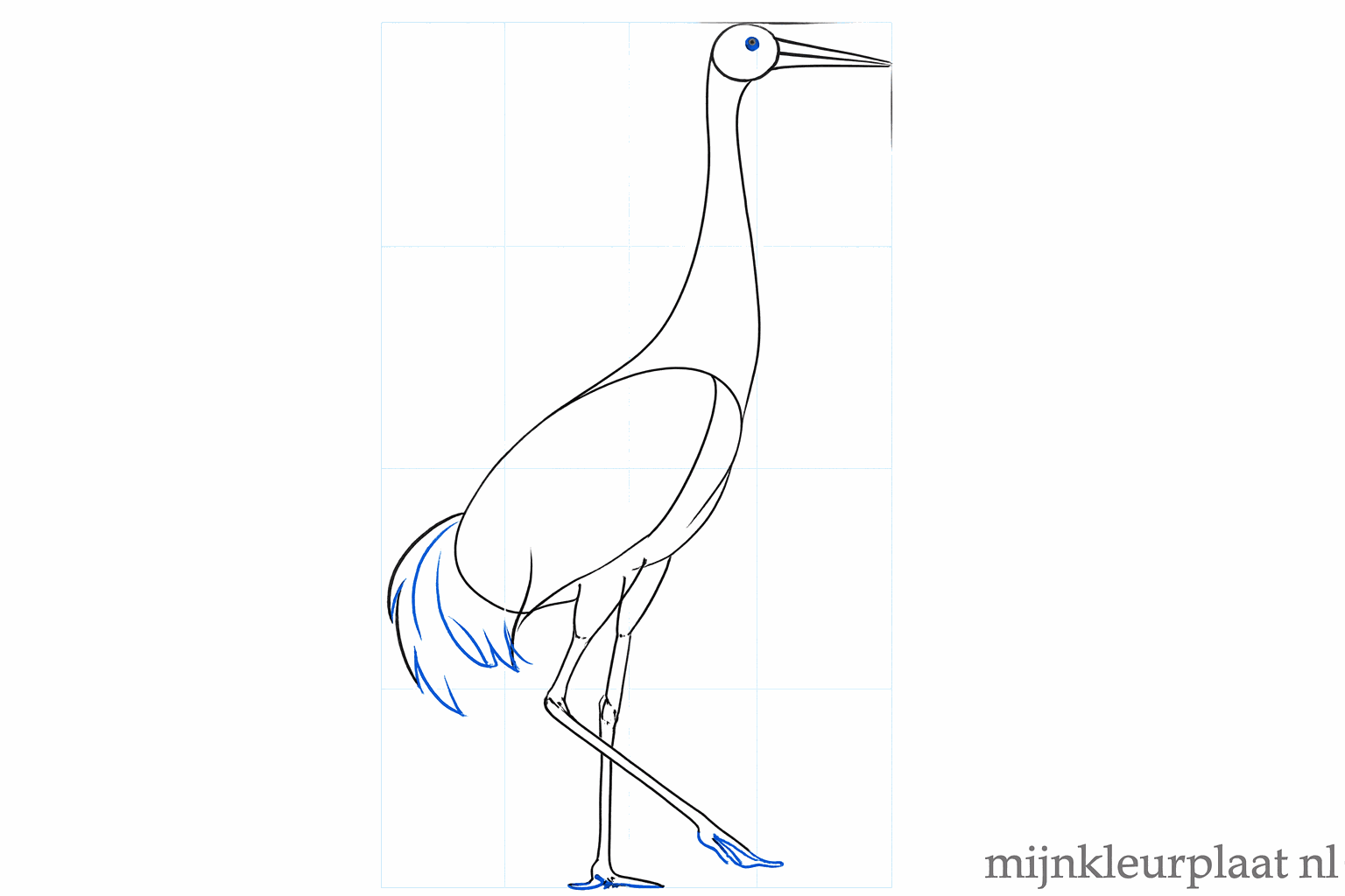 Thicker shapes for the beak and the legs of the bird.