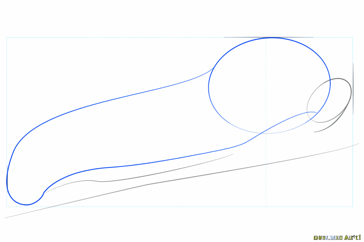 A long curved shape attached to the head of the caterpillar.