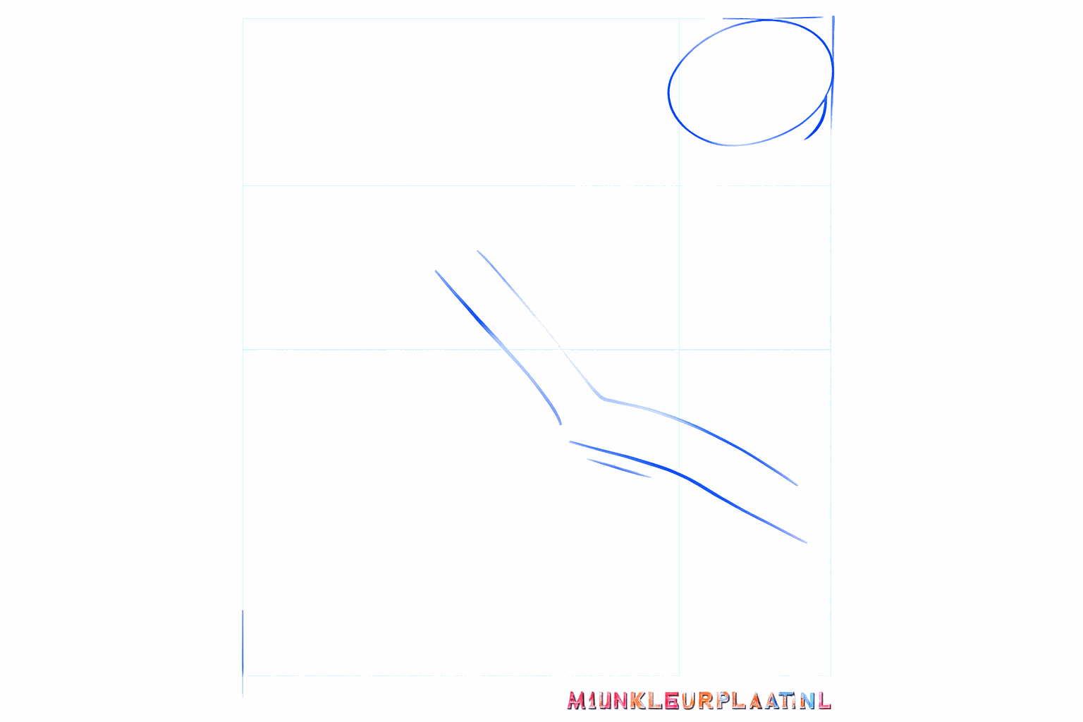 A small circle for the head of the parakeet and a line for the branch.