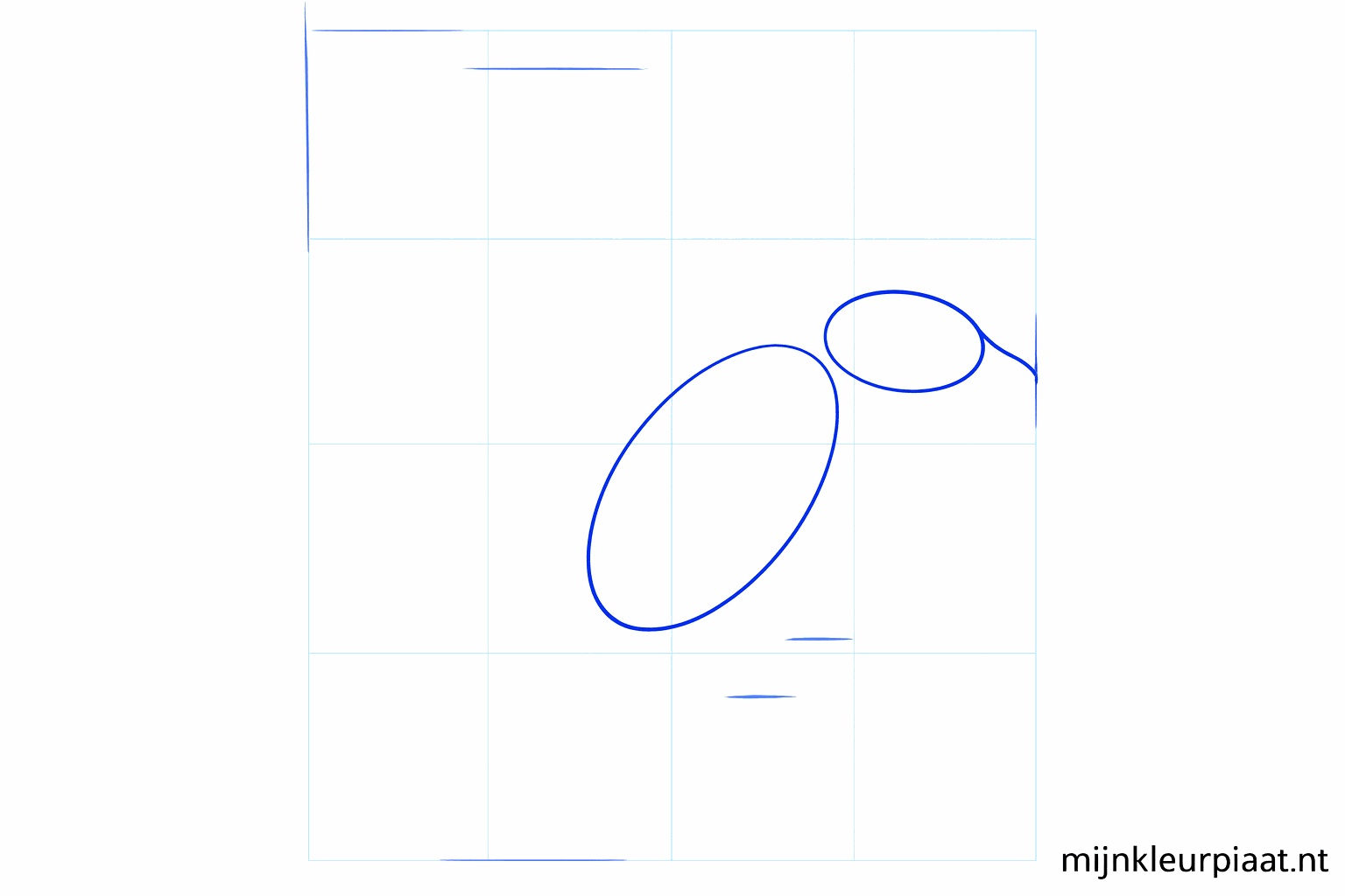 Draw two ovals for the body and the head of the bird.