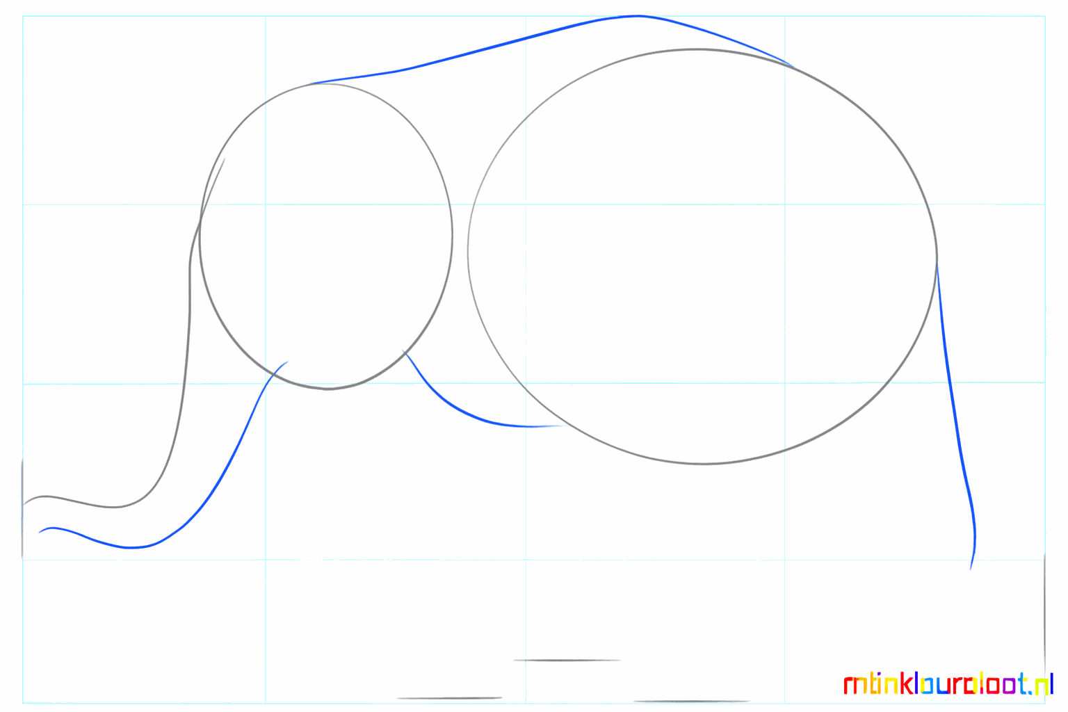 The trunk and the neck of the elephant taking shape.