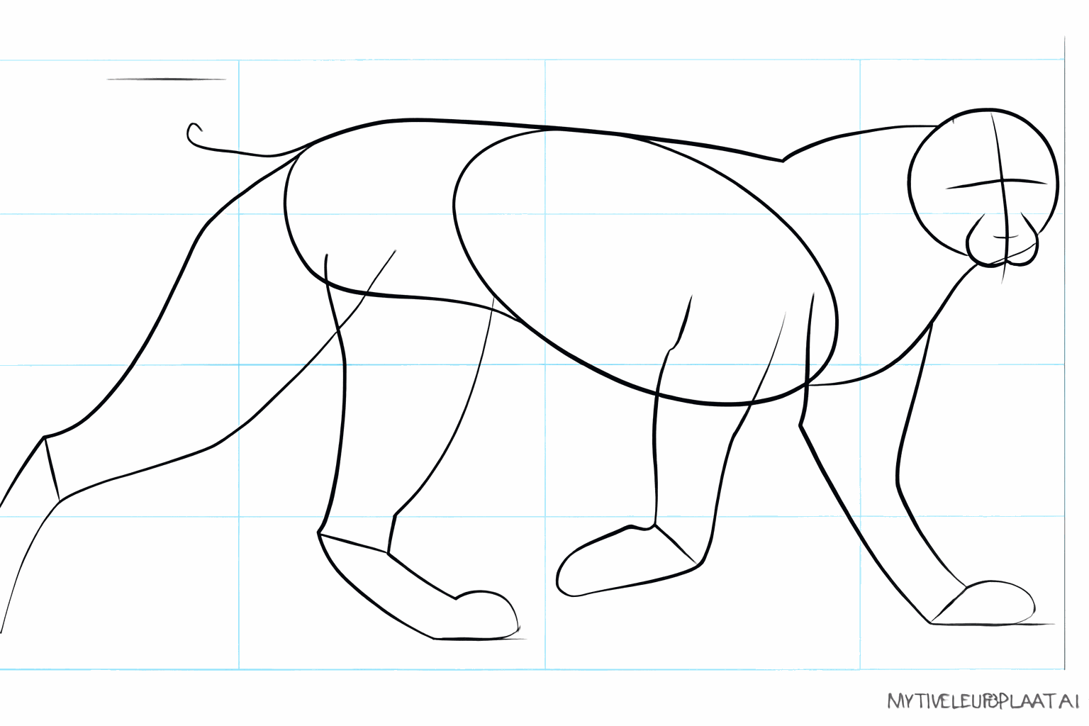 Thicker shapes for the legs and a small round snout at the front of the head.