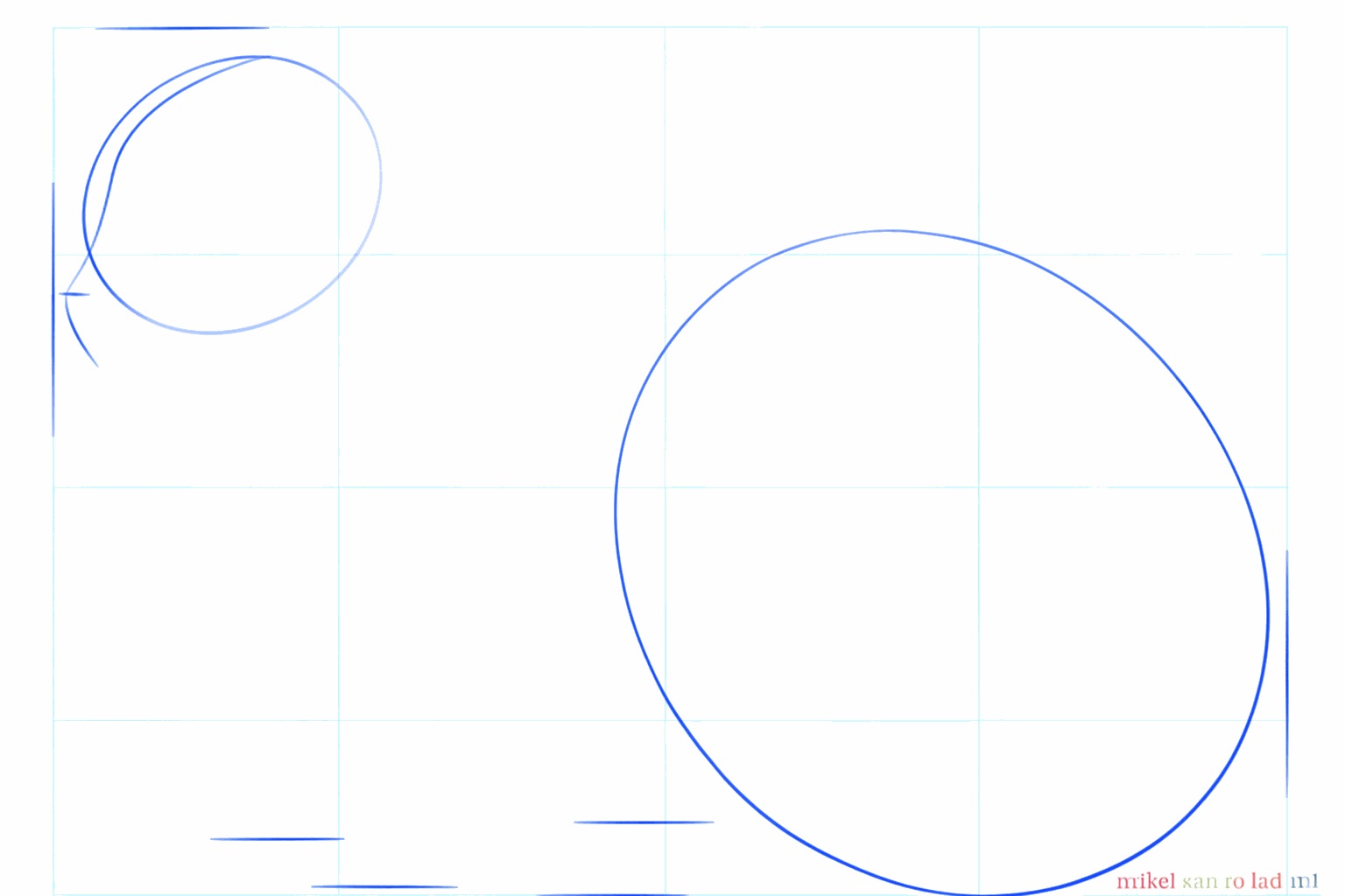Draw two ovals for the head and the body of the bear.