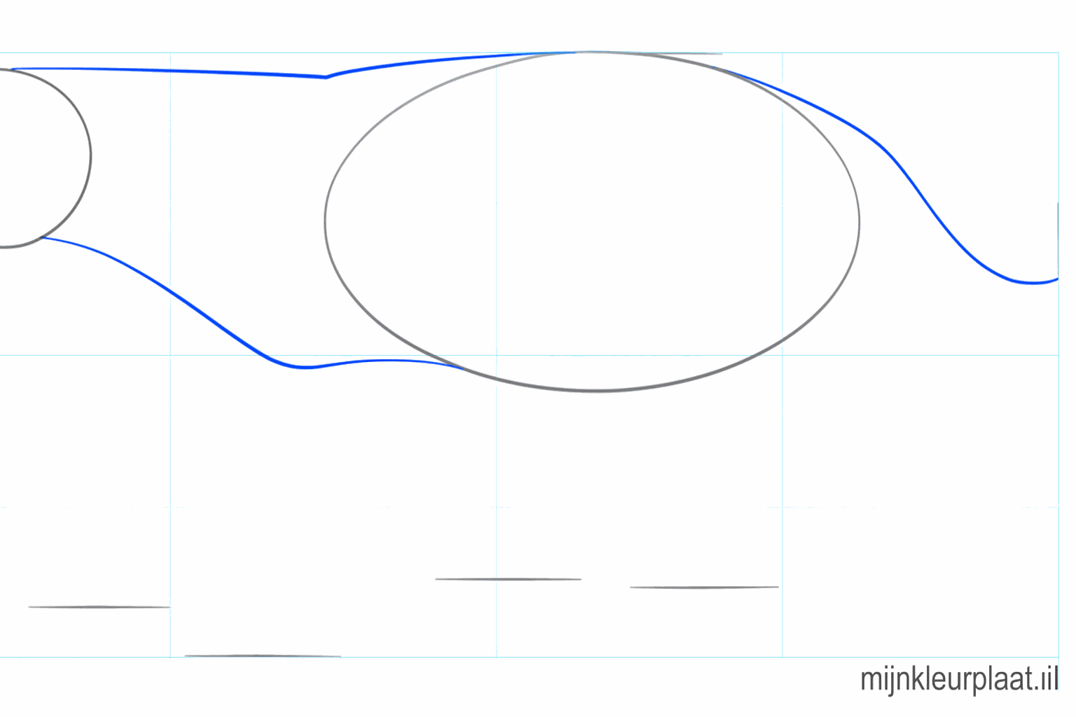 Lines connecting the head and the body with a tail line.