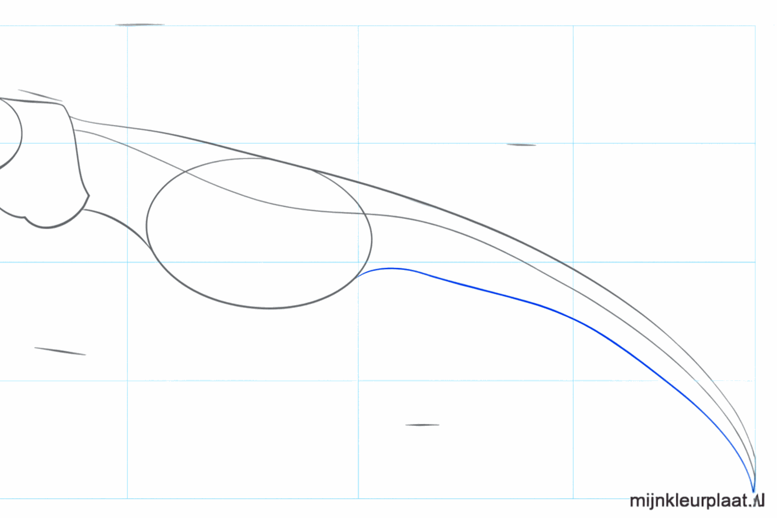 The tail takes shape and the head gets a clear snout.