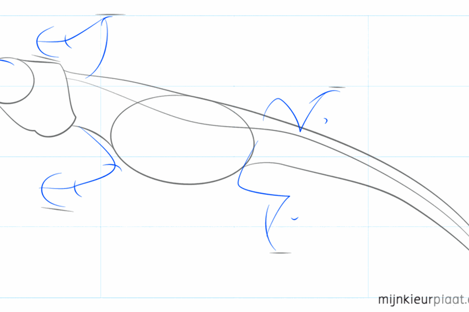 Four curved lines indicating the position of the legs.