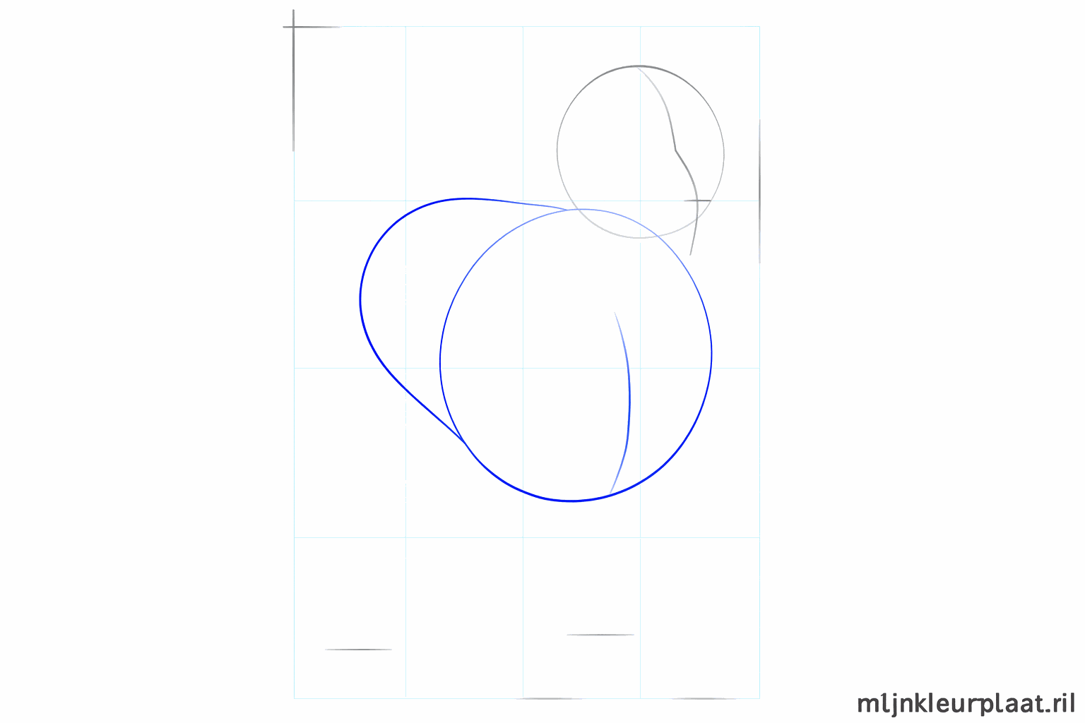 Two ovals that together form the body of the Beagle.