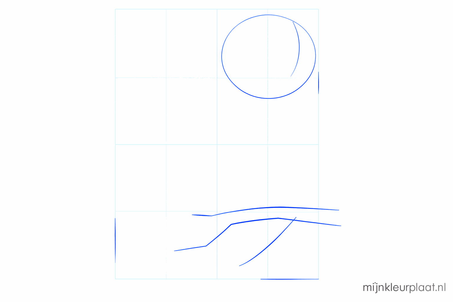 Basic shapes of an owl: a branch and an oval for the head.