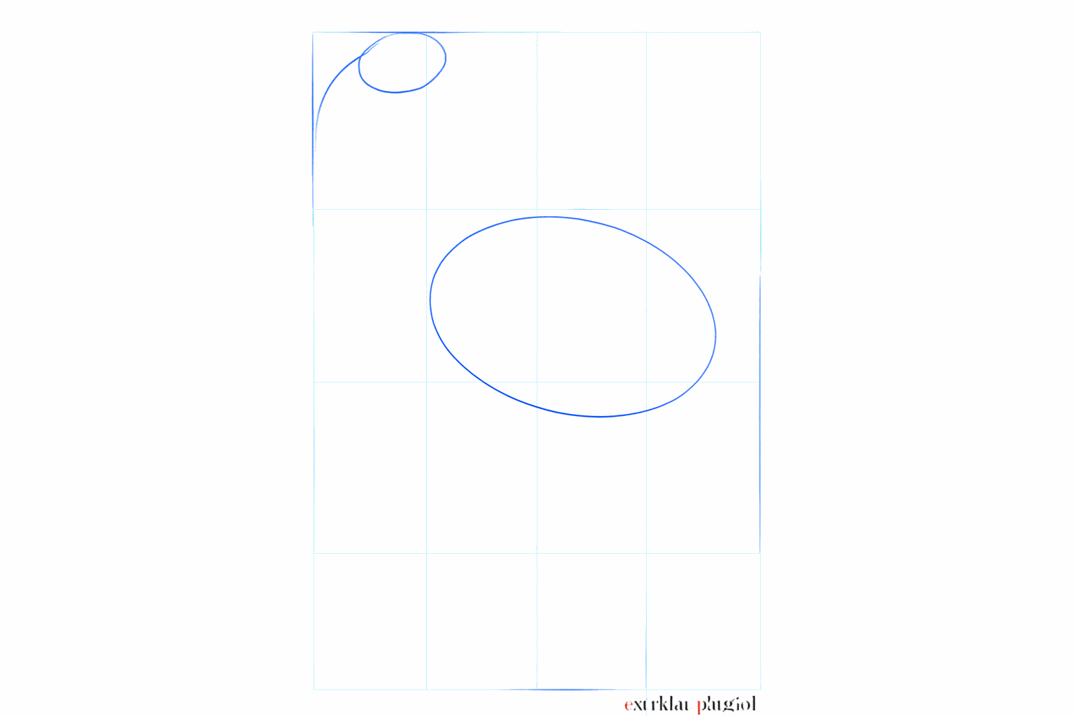 Basic shapes of a flamingo: a small circle and a large oval.