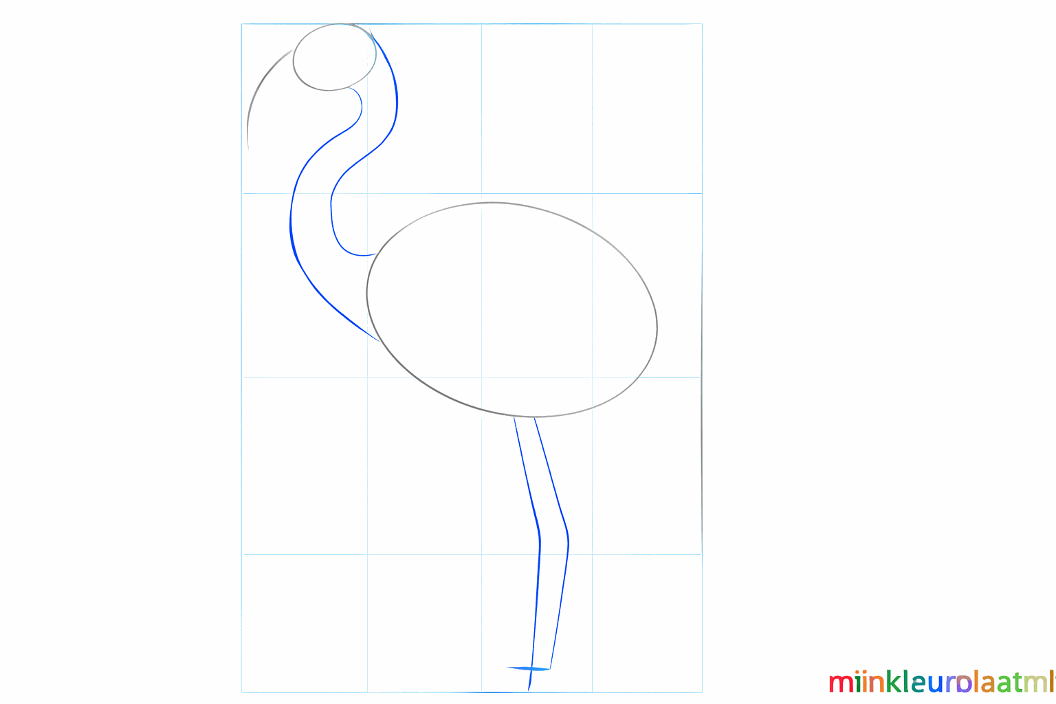 Two curved lines connecting the head to the body as a neck.