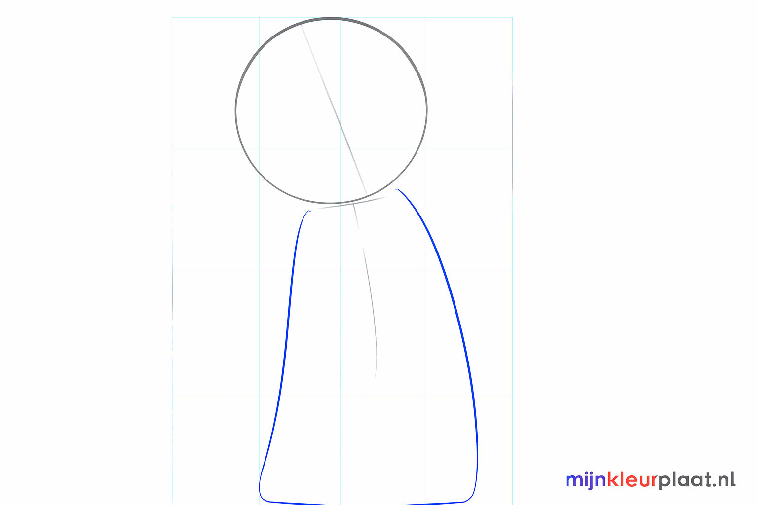 Guide lines for the shoulders and the width of the gingerbread man.