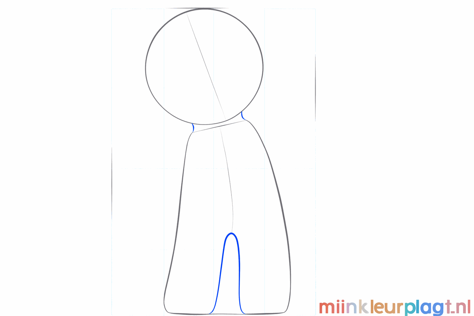 Basic lines for the belly and the legs of the cookie.