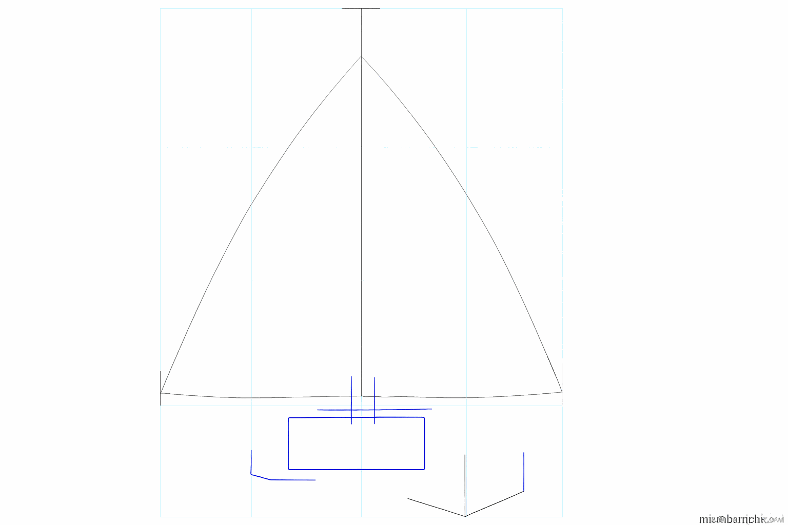 Basic shapes for the trunk and square presents under the tree.
