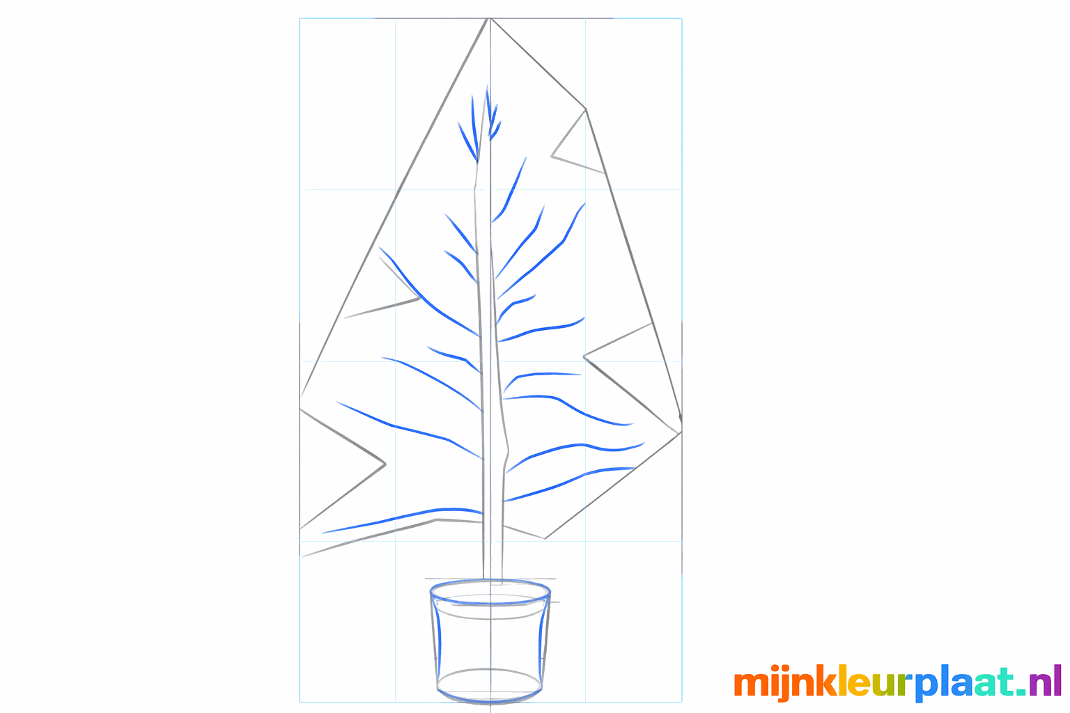 Wavy lines forming the outside of the Christmas tree.