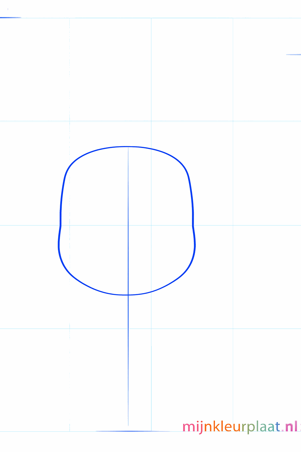 Draw a circle with a diagonal line for Eevee's head.