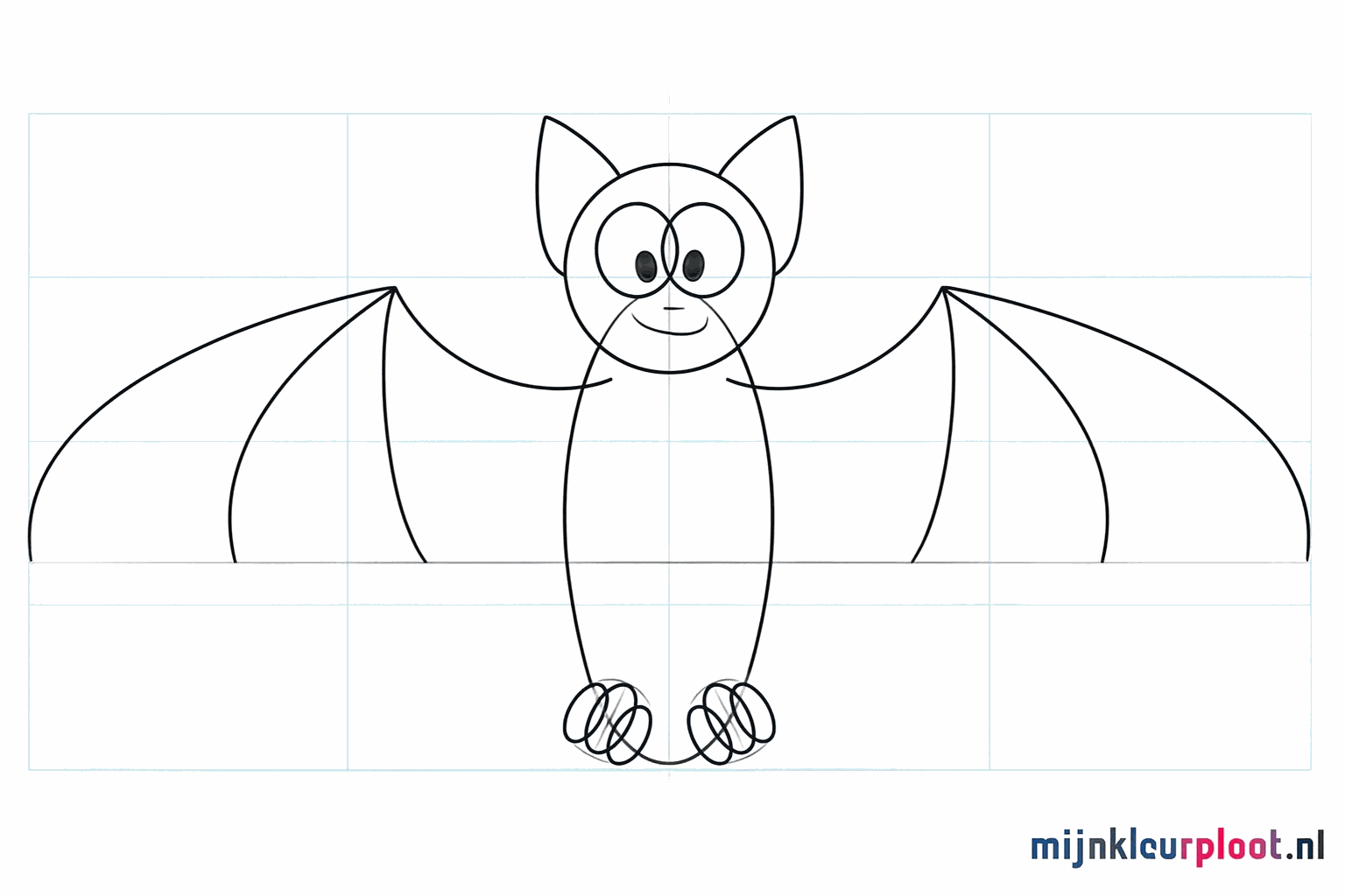 Two triangular ears on the head and two round eyes in the middle.