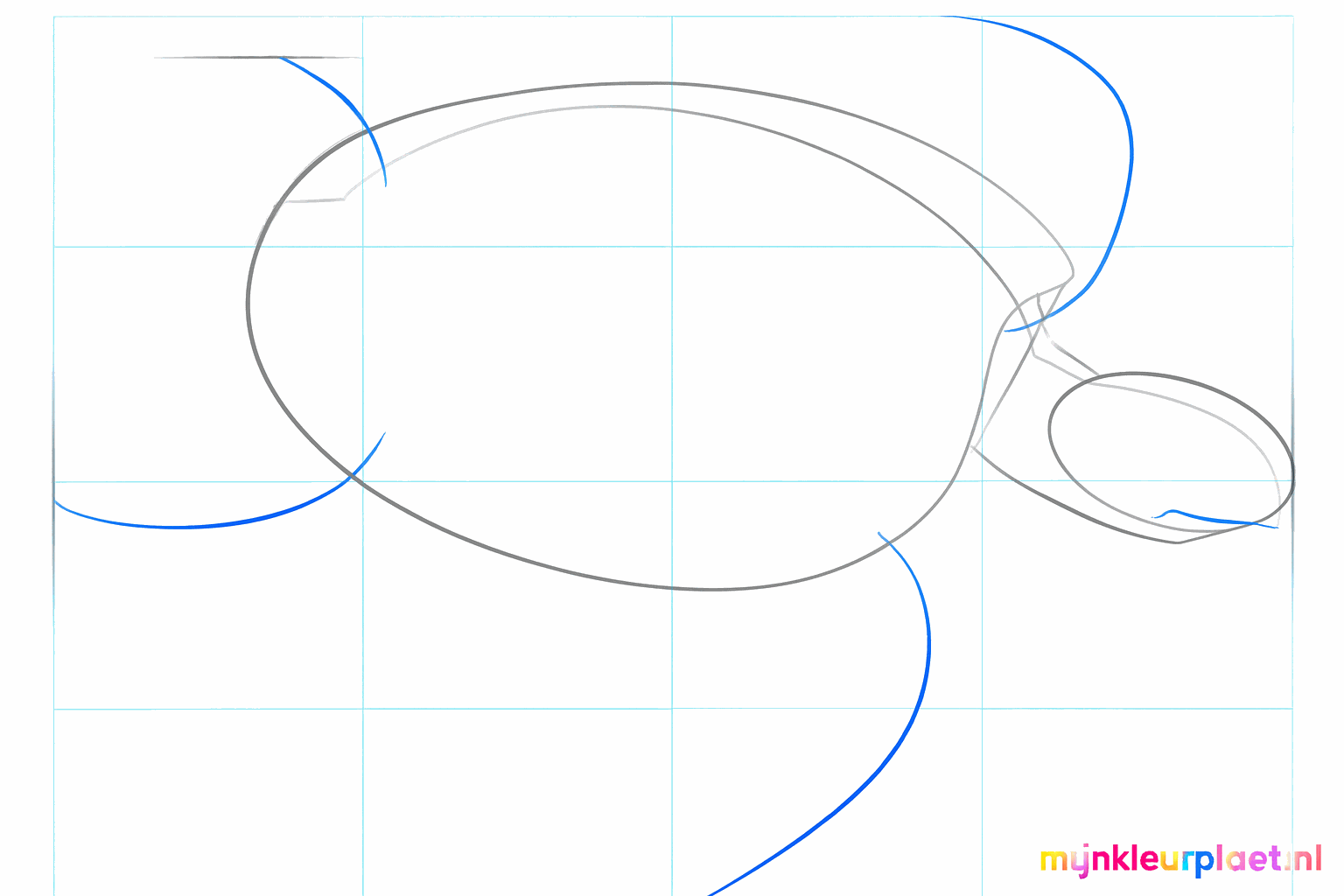 Simple lines marking the position of the four legs or flippers.