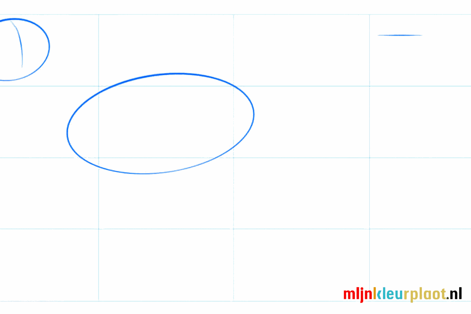 Two basic shapes: a small circle and a large horizontal oval for the base of the sea otter.