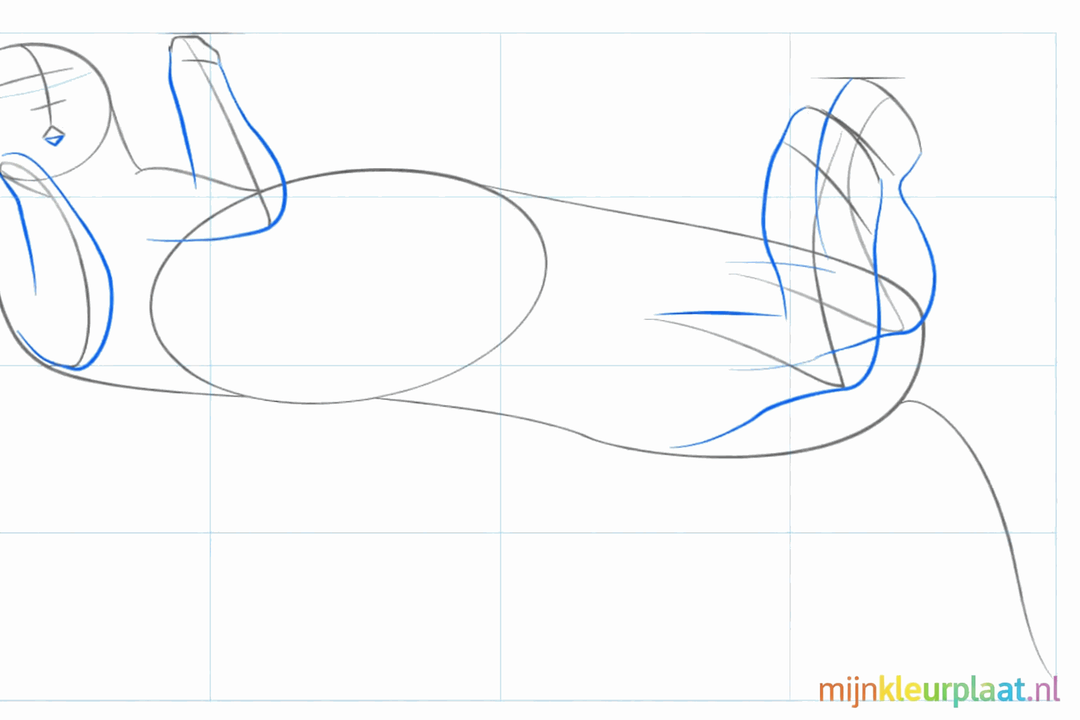 Four round shapes forming the paws of the sea otter.