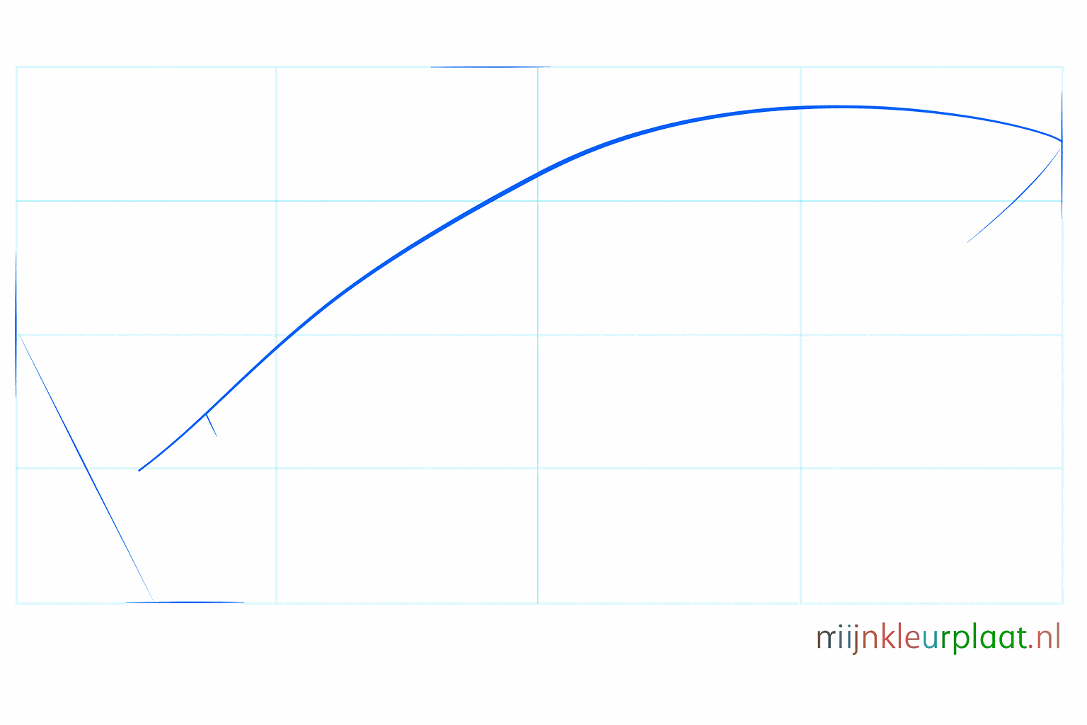 A horizontal and vertical cross as guide lines for the shark.
