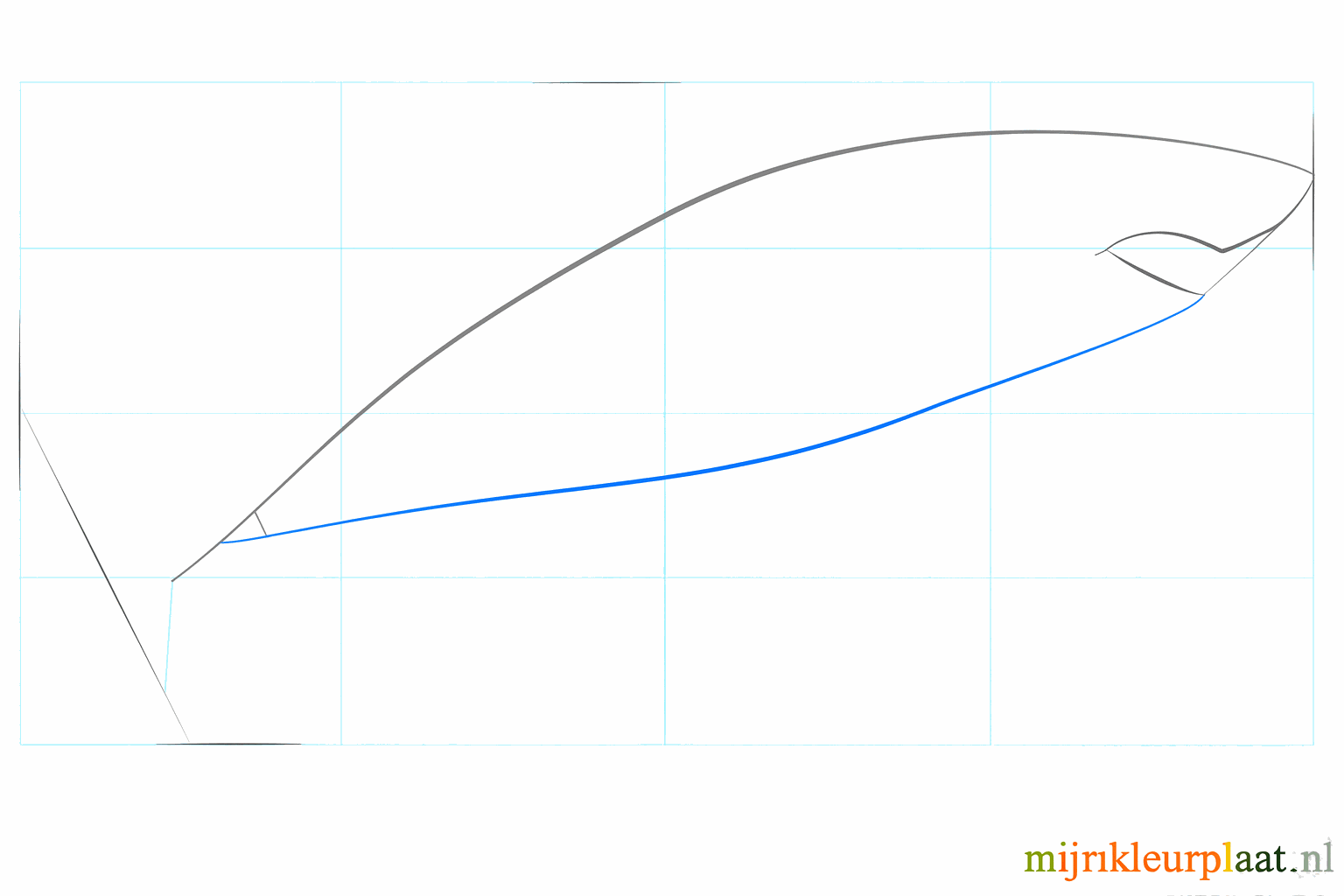 A large oval with an open mouth on the left side.